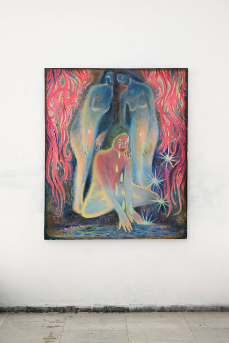 Original Illustration People Painting by Georgia Theologou